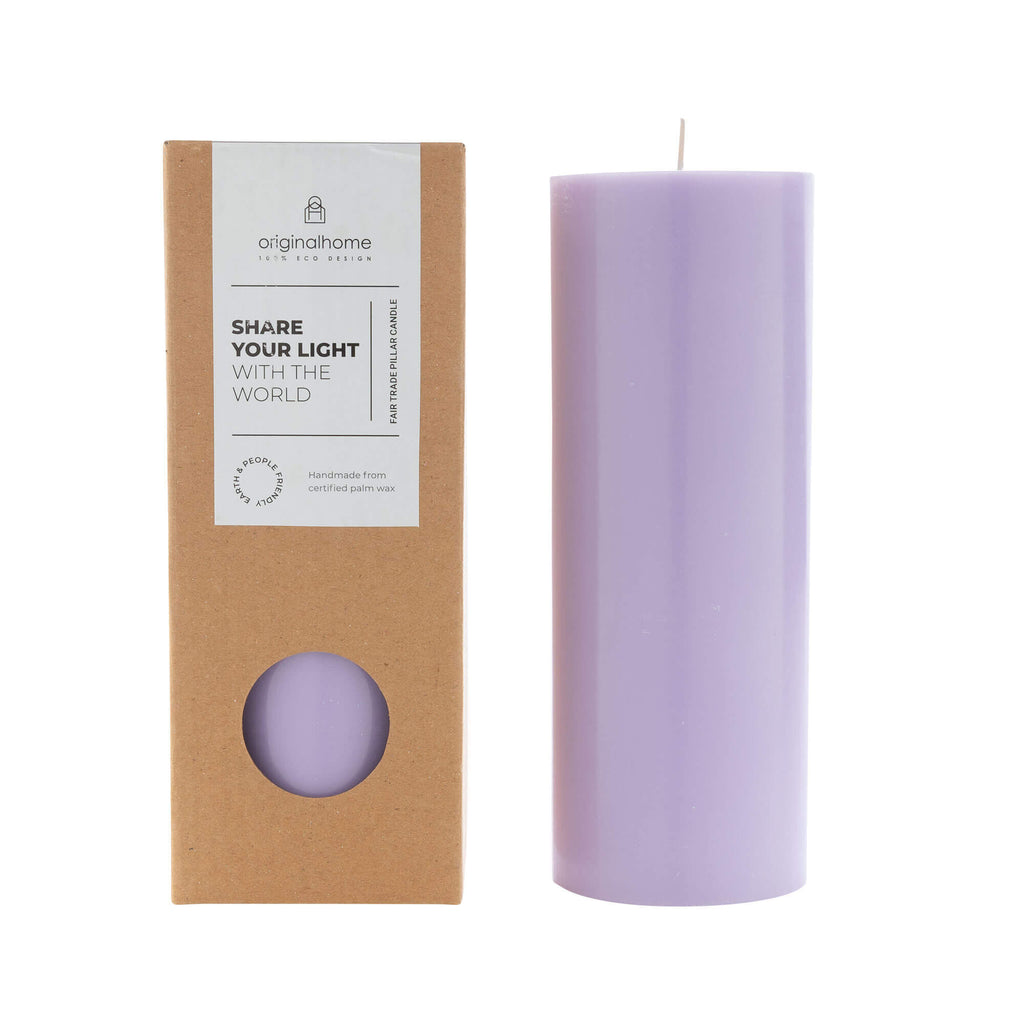 Candle Pillar Lavender Purple 7.5x20cm