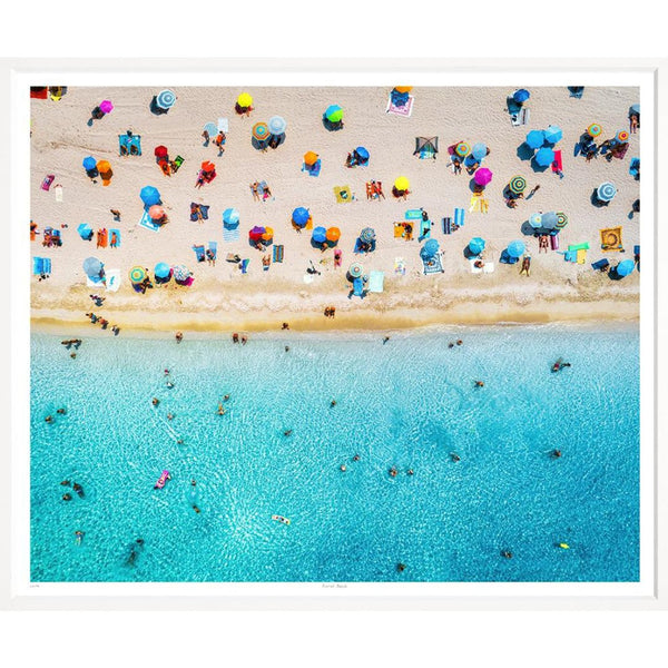 Art in White Frame "Aerial Beach" 106x125cm