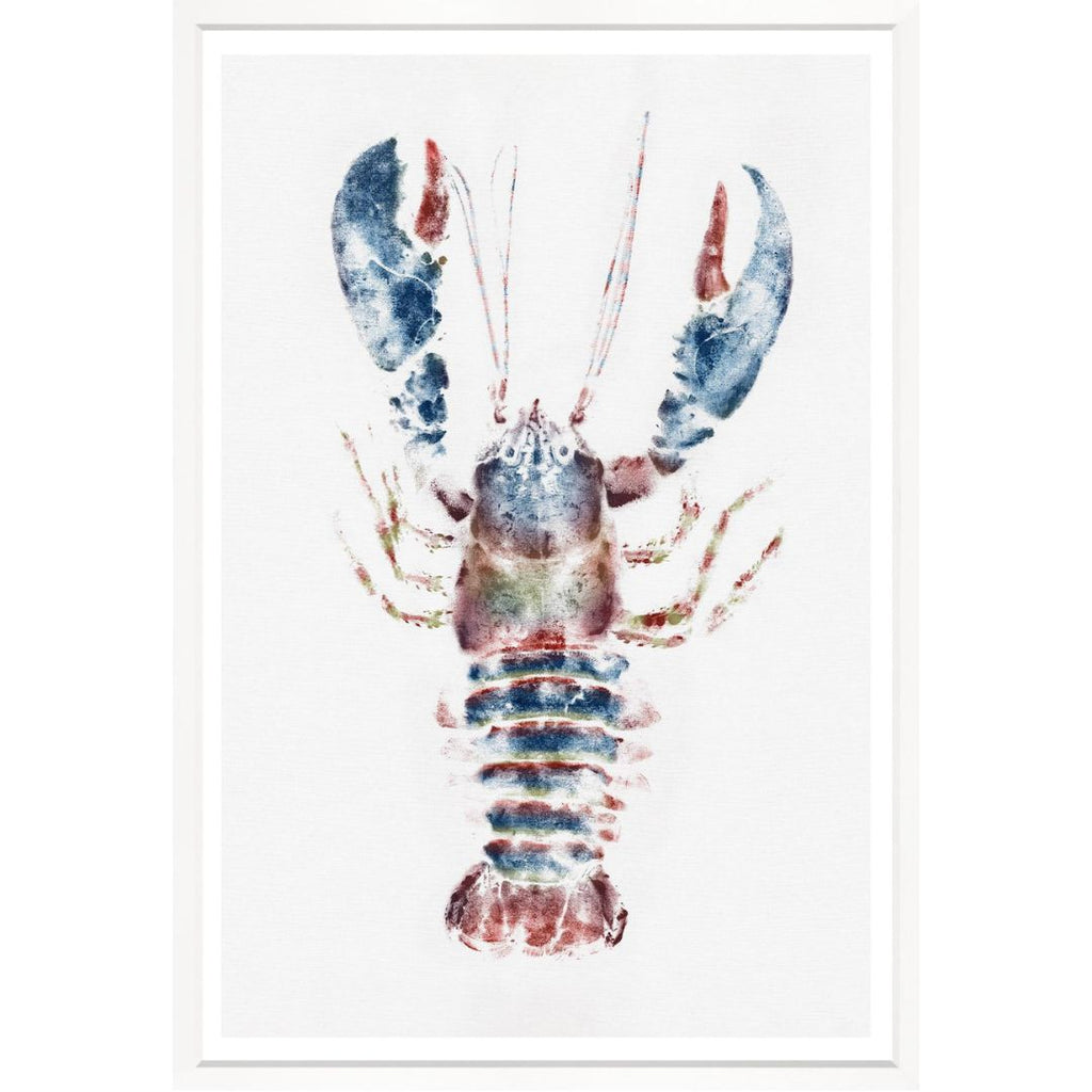Art in White Frame "Coloured Lobsters" Image 2 Red Blue 86x125cm