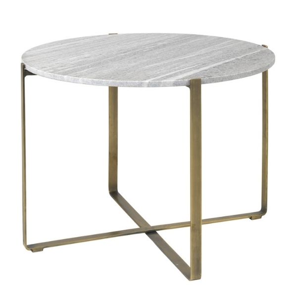 Coffee Table Round Marble and Brass