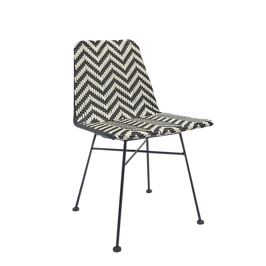 Dining Chair ZigZag Black and White 90x45x85cm