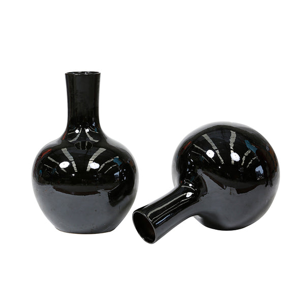 Vase Ceramic Black 30x30x50cm