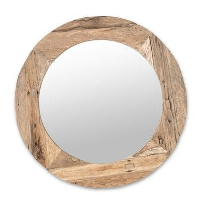 Mirror Erosi Round Teak Wood 130cm