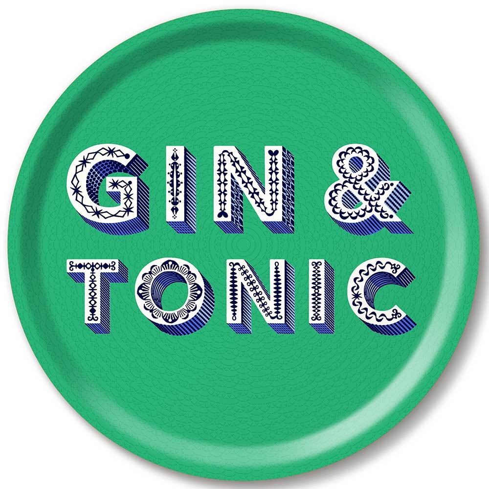 Tray Asta Green Gin & Tonic Round 39cm