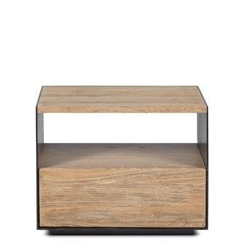 Bedside Table Geox Teak Wood and Iron 50x37x40cm