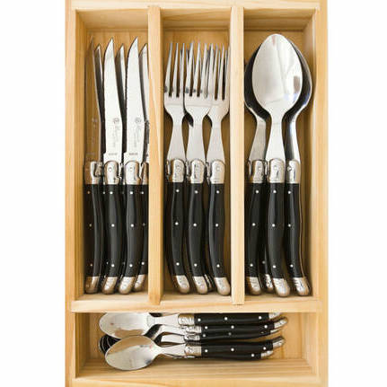 Cutlery Drawer 24 Pieces Black 1'2 MM STD